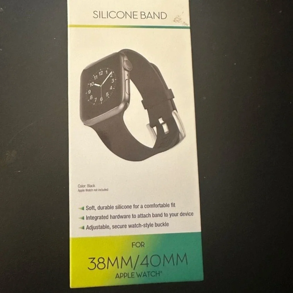 WITHit Black Silicone Band for Apple Watch 38mm 40mm‎ NBN19WA023 New